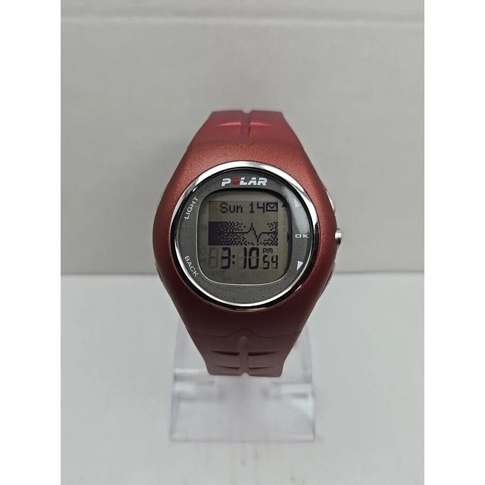 Polar F11 Red Heart Rate Fitness Monitor Watch New Battery Watch Only No Strap